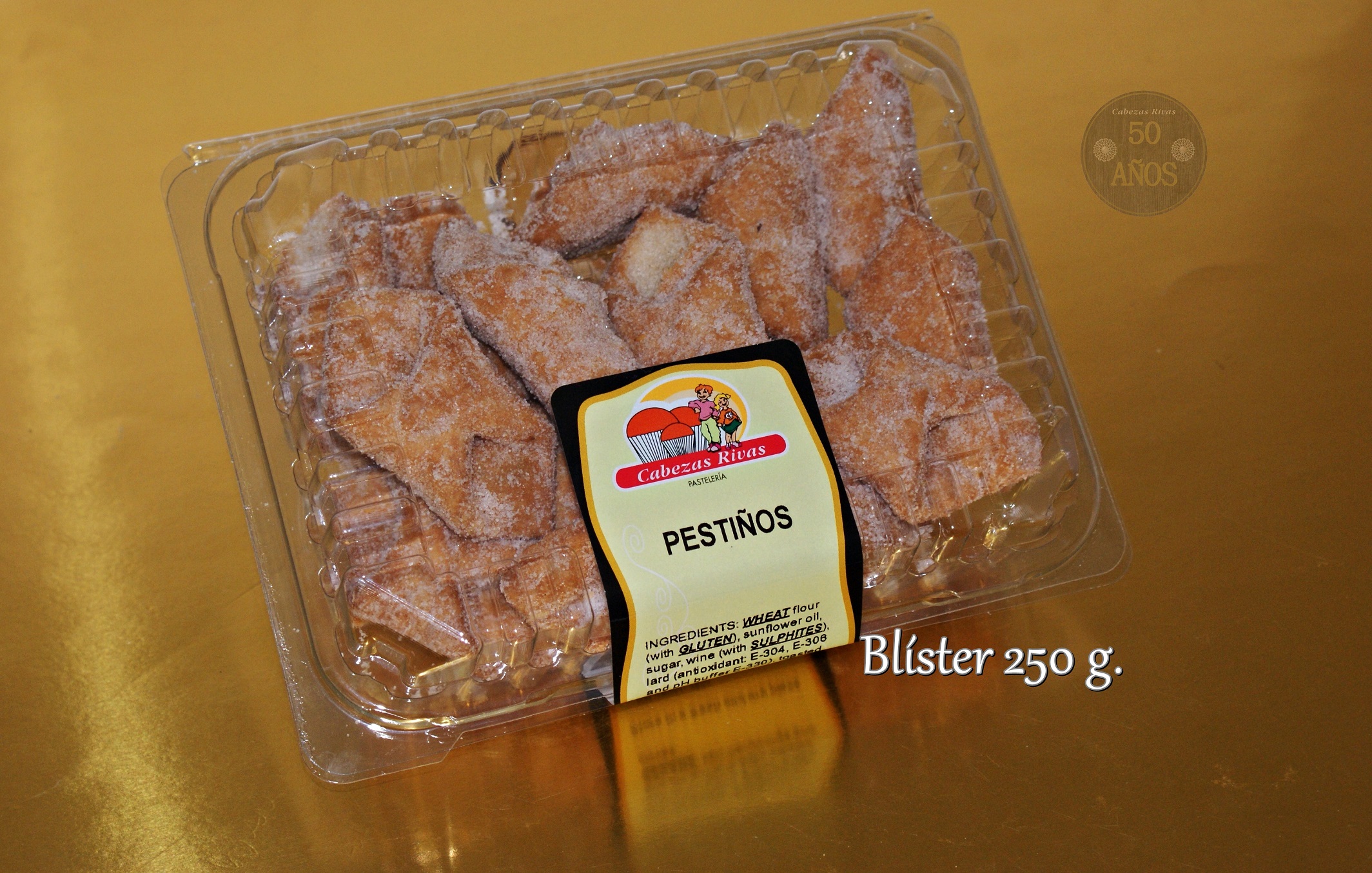 PESTIÑO AZUCAR BLISTER MEDIANO 250G.,C/.12 BLISTE
